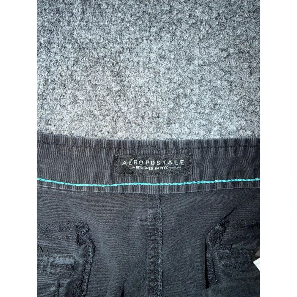Aeropostale Classic Cotton Stretch‎ Cargo Shorts Black Size 34